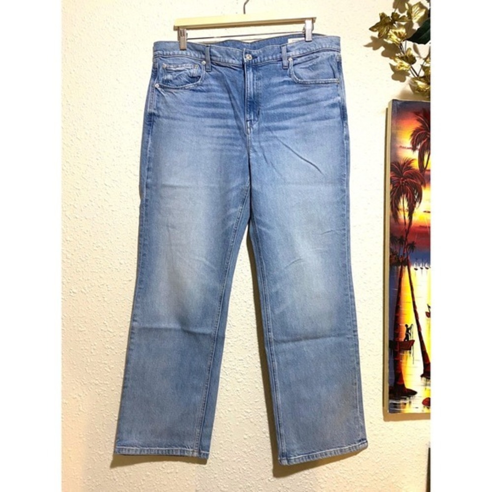AYR The Roadie Women Blue Straight Leg Jeans Light Wash 34L E2354